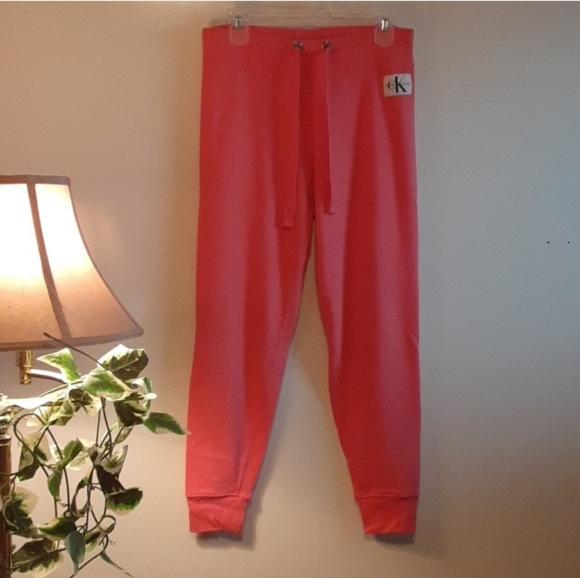 Calvin Klein Coral Pink Sweatpants - Picture 2 of 9